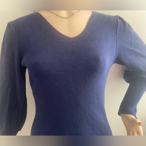 Navy blue Long sleeve sweater dress - Picture 5 of 6